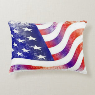 American Flag Vintage Design Accent Pillow