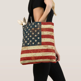 American Flag Vintage Distressed Tote Bag