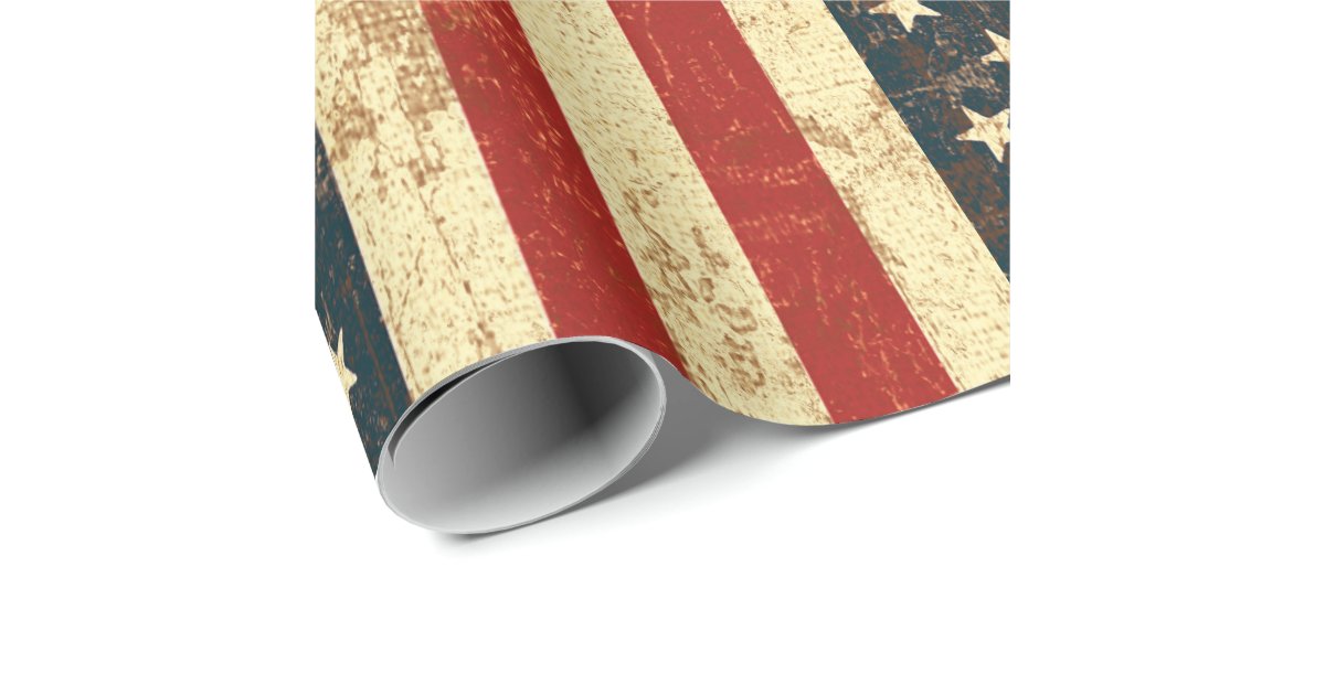 Download American Flag Vintage Distressed Wrapping Paper | Zazzle.ca