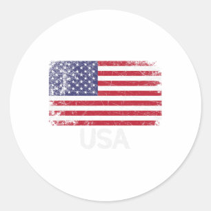 American Flag Vintage Made In Usa United States Gi Classic Round Sticker