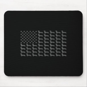 American Flag Vintage Patriotic Dachshund Dad Wein Mouse Pad