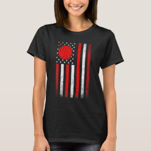 American Flag Vintage Volleyball Flag Dad Mom Funn T-Shirt