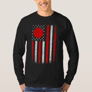 American Flag Vintage Volleyball Flag Dad Mom Funn T-Shirt