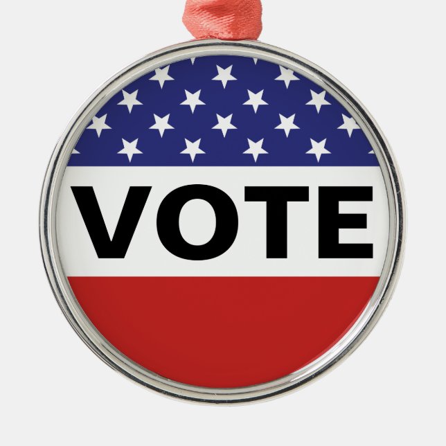 American Flag Vote Metal Ornament (Front)