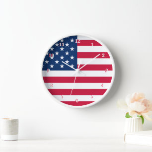 American Flag Wall Clock USA