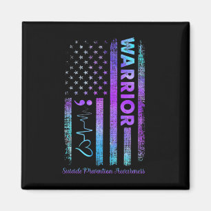 American Flag Warrior Suicide Prevention Awareness Magnet