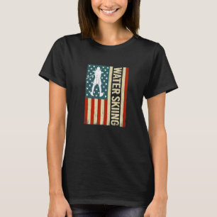American Flag Water Skiing waterskiing USA men Wat T-Shirt