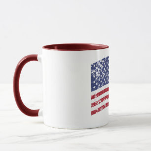American Flag Waving - Distressed Mug