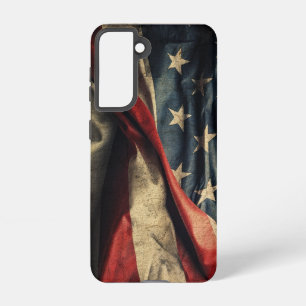 American Flag Waving Fabric Design Samsung Galaxy Case