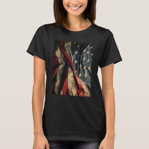 American Flag Waving Fabric Design Women's T-Shirt
