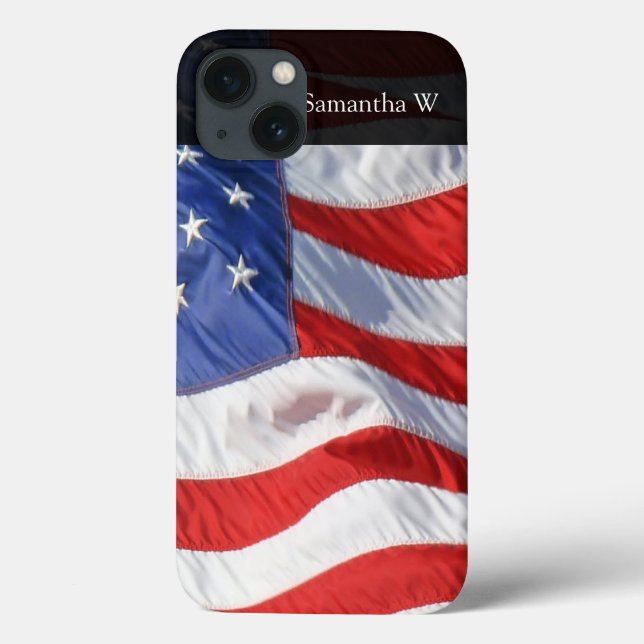 American Flag, Waving in Wind Case-Mate iPhone Case (Back)