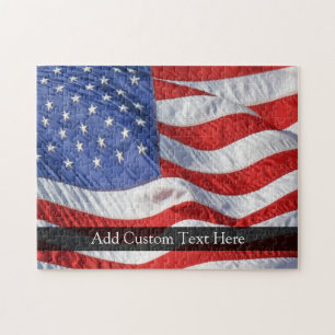 American Flag, Waving in Wind Jigsaw Puzzle