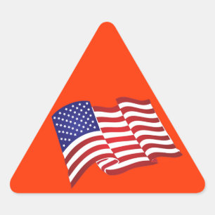 American Flag Waving Stickers