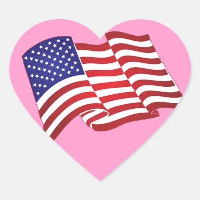 American Flag Waving Stickers (Front)