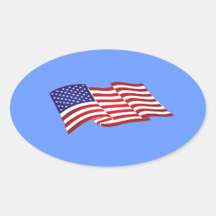 American Flag Waving Stickers