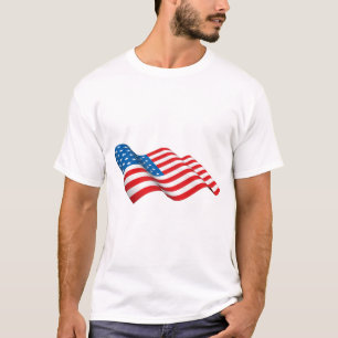 American Flag waving T-Shirt
