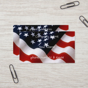 American flag wavy business card