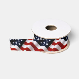 American flag wavy grosgrain ribbon