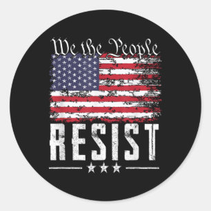 American Flag We The People Resist Classic Round Sticker