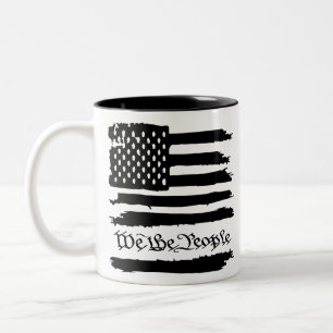 American Flag We The People Two-Tone Coffee Mug