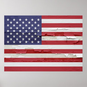 American Flag Weathered Poster