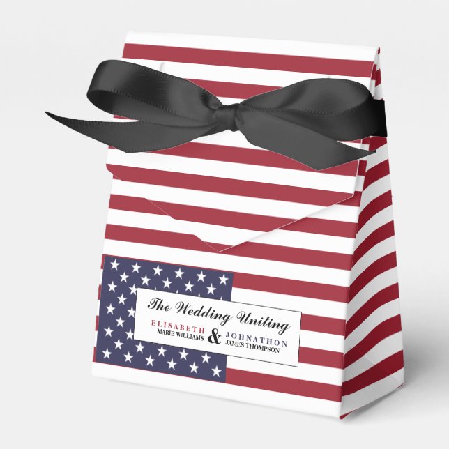 American Flag Wedding Favor Box (Front Side)