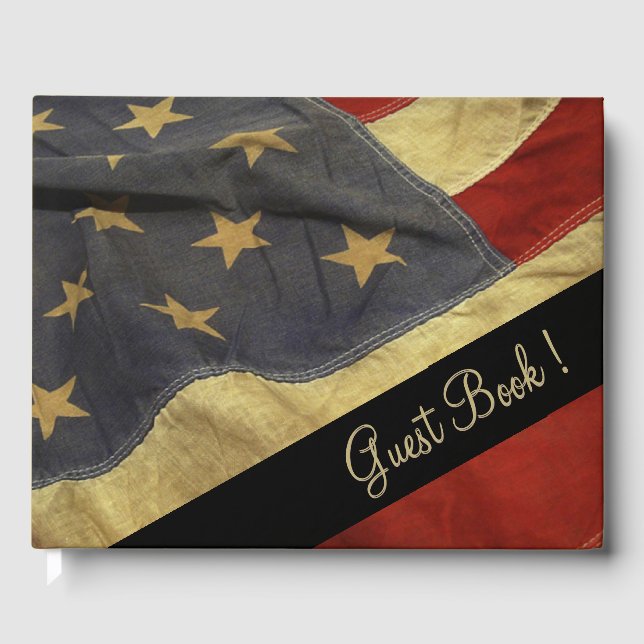 American Flag Wedding Guest Book (Front)
