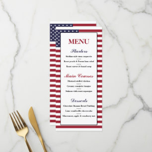American Flag Wedding Menu