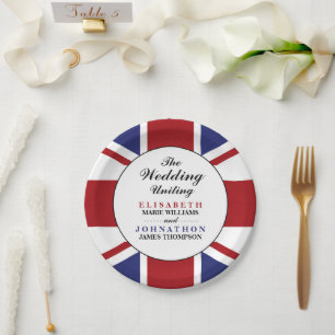 American Flag Wedding Paper Plate
