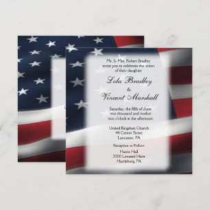 American Flag Wedding & Reception Invitations