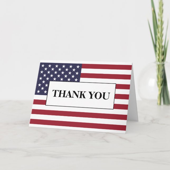 American Flag Wedding Thank You Card (Front)