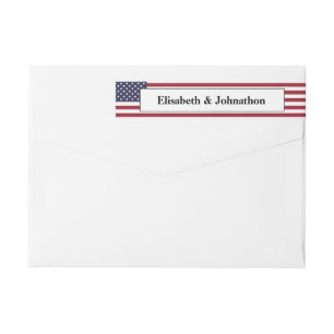 American Flag Wedding Wrap Around Label