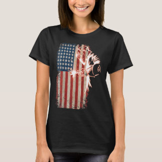 American Flag Welder Distressed Vintage Welder Mig T-Shirt