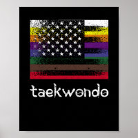 American Flag White Black Belt Colours