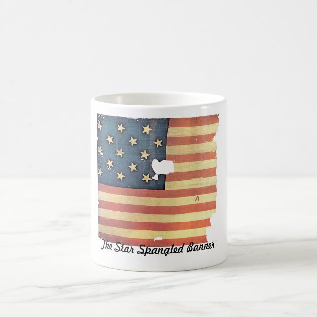 American Flag with 15 Stars - Star Spangled Banner Coffee Mug (Center)