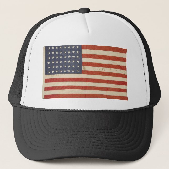 American Flag with 48 Stars Trucker Hat (Front)