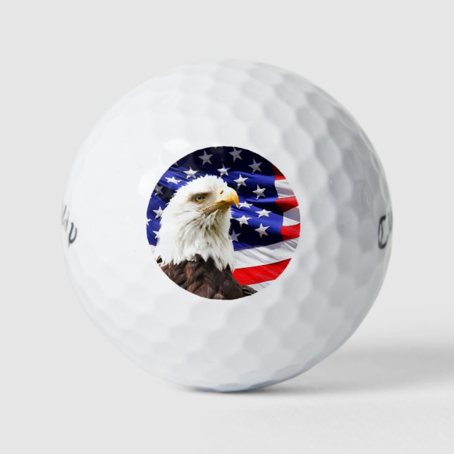 American Flag with Bald Eagle Golf Balls (Front)