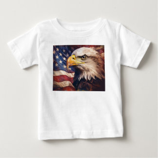 American Flag with Bald Eagle Head Baby T-Shirt