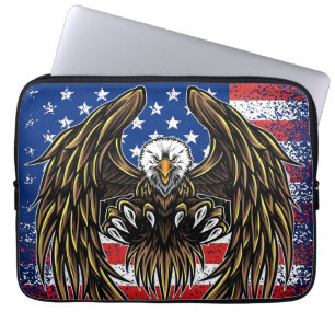 American Flag with Bald Eagle Laptop Sleeve
