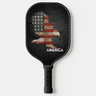 American Flag with Bald Eagle Pickleball Paddle