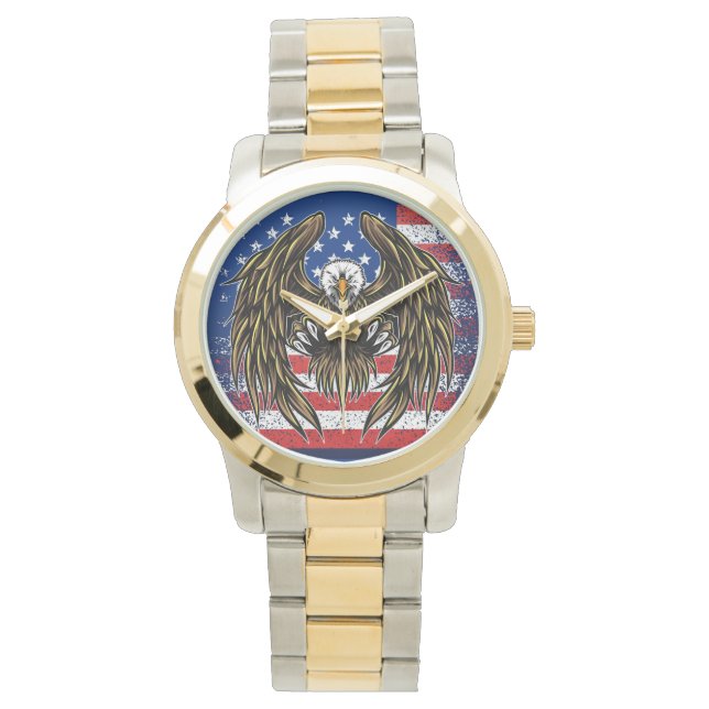 American Flag with Bald Eagle  Watch (Front)