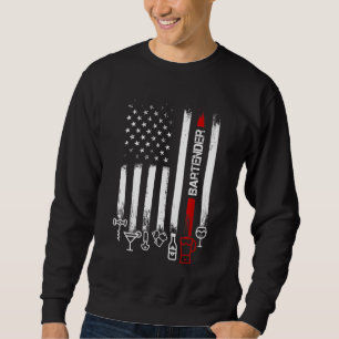 American Flag with Bartender for women men father Sweatshirt