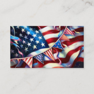 American Flag with Bunting Patriotic Business Card