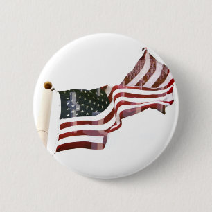 American Flag with Crosses 2 Inch Round Button