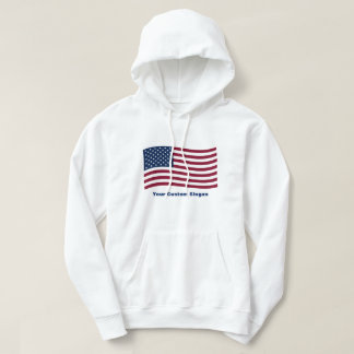 American Flag with Custom Slogan Hoodie