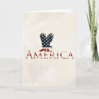American Flag with Eagle - America Patriotism Holiday Card