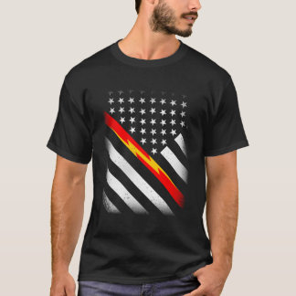 American Flag With Electrician T-Shirt