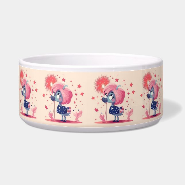 American Flag with Flamingo Cartoon-69219 (Front)