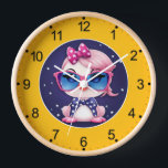 American Flag with Flamingo Cartoon-69680 Clock<br><div class="desc">American Flag with Flamingo Cartoon-69680</div>