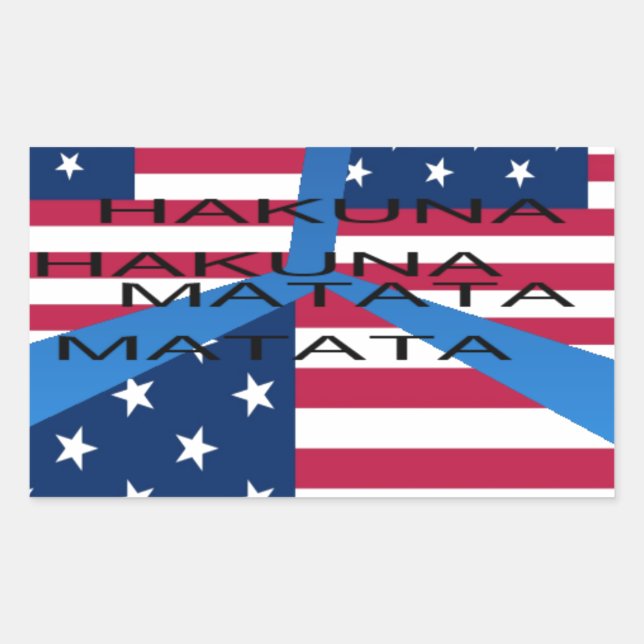 American Flag with Hakuna Matata: Patriotic Design Sticker (Front)